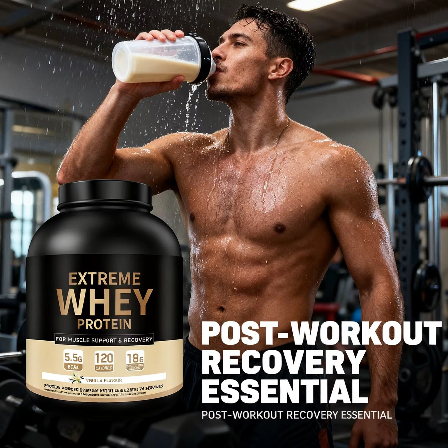 Extreme Whey Protein – Vanilla Flavour | 1kg | 18g Protein per Serving | Halal Certified